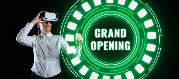 Inspiráció Mutatja Jel Grand Opening Fogalmi Fotó Szalag Vágás New — Stock Fotó