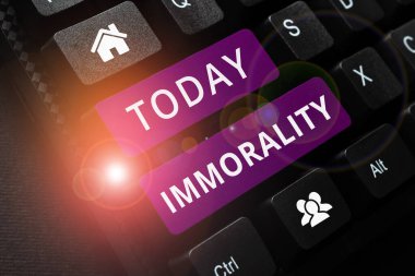 İlham verici ahlaksızlığı, iş ahlaksızlığı veya ahlaksızlığın durumunu veya kalitesini gösteren metin