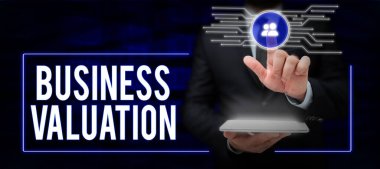 Ticari Değeri sunan metin başlığı, bütün bir işletmenin ekonomik değerini belirleyen kavramsal fotoğraf