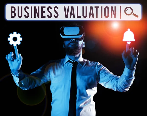 Text sign showing Business Valuation, Word Written on determining the economic value of a whole business