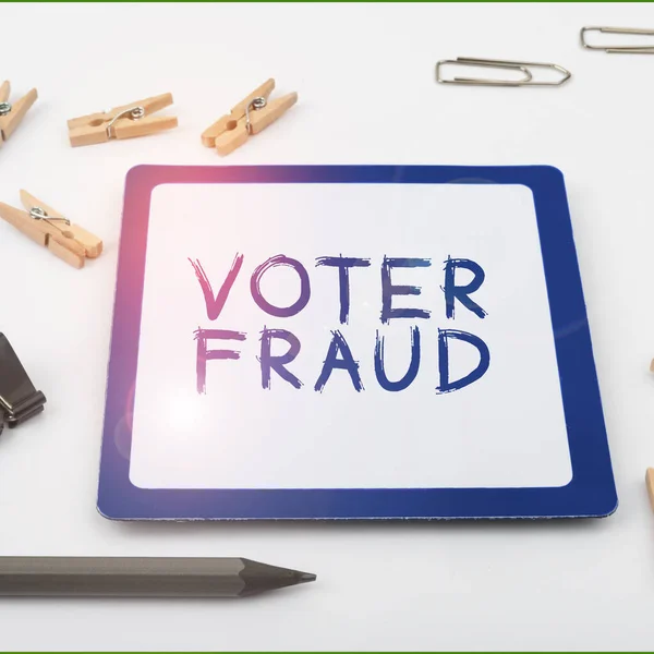 Inspirace Ukazující Znak Voter Fraud Internet Koncepce Formální Indikace Volba — Stock fotografie
