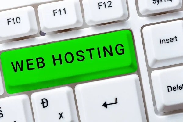 Conceptual caption Web Hosting, Business showcase The activity of providing storage space and access for websites