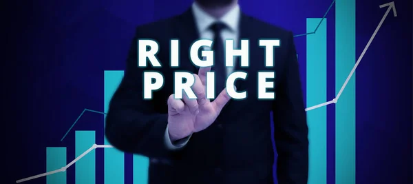 Text Caption Presenting Right Price Word Written Amount Money Reasonable — Stock fotografie