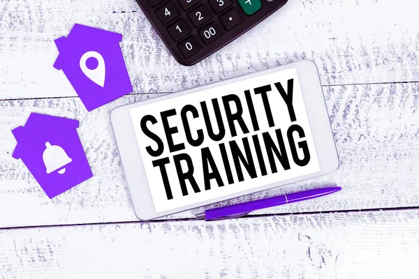 Text showing inspiration Security Training, Business concept providing security awareness training for end users