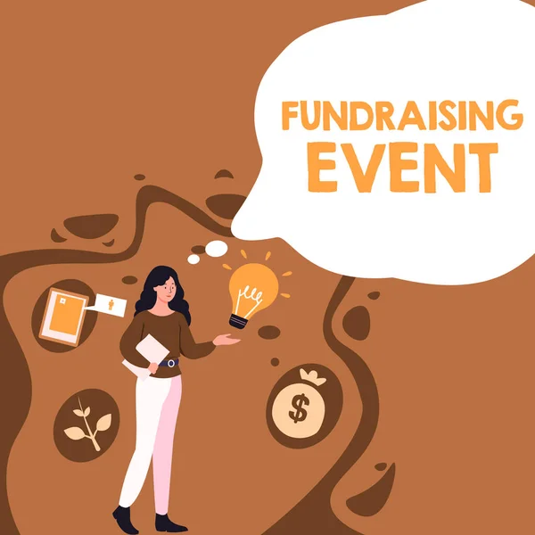 Text Showing Inspiration Fundraising Event Business Approach Campaign Whose Purpose — Foto Stock
