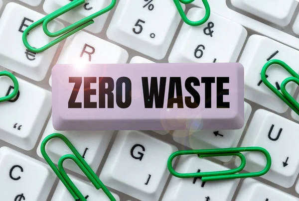 Texto Manuscrito Zero Waste Word Industrial Responsibility Includes Composting Recycling —  Fotos de Stock