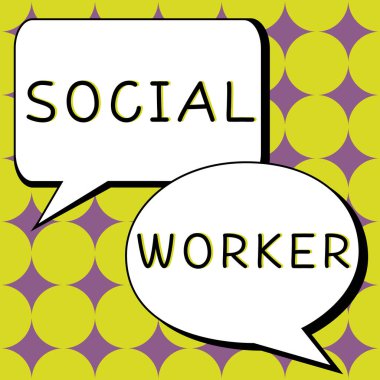 Handwriting text Social Worker, Word Written on assistance from state people with inadequate or no income