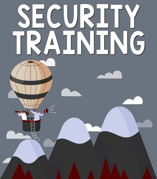 Sign Displaying Security Training Word Providing Security Awareness Training End — Stockfoto