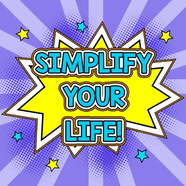Text Caption Presenting Simplify Your Life Business Approach Focused Important — Fotografia de Stock