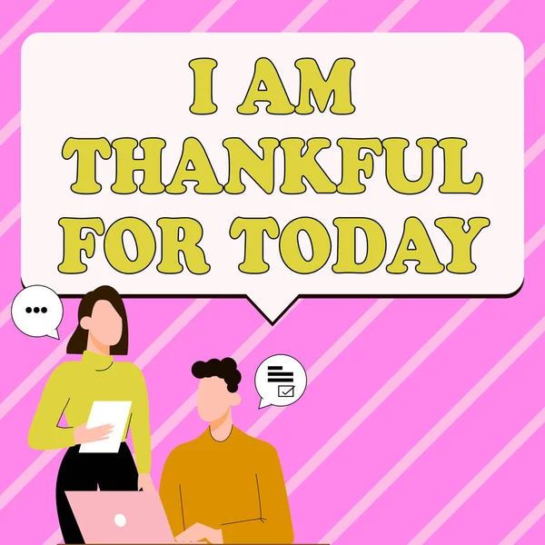 Ruční Psaní Znamení Jsem Vděčný Dnešek Obchodní Přístup Vděčný Životě — Stock fotografie