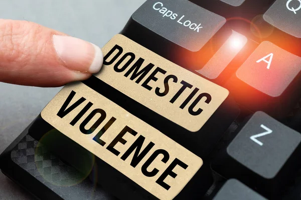 Inspiration Showing Sign Domestic Violence Internet Concept Violent Abusive Behavior — Fotografia de Stock