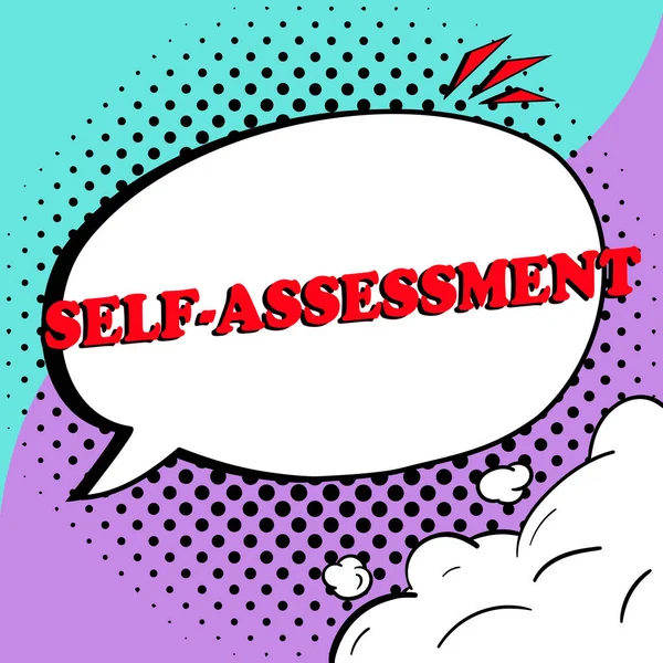 Conceptual Caption Self Assessment Business Overview Pride Confidence Oneself Stand — Fotografia de Stock