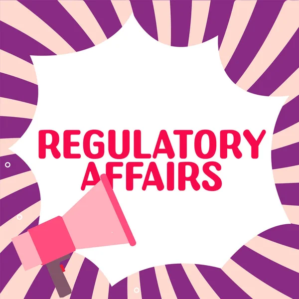 Tekst Met Bijschrift Regulatory Affairs Conceptuele Foto Wens Van Overheden — Stockfoto