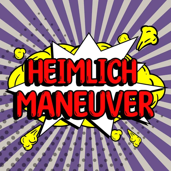 Szöveg Megjelenítése Heimlich Manőver Üzleti Megközelítés Felfelé Irányuló Nyomás Alkalmazása — Stock Fotó