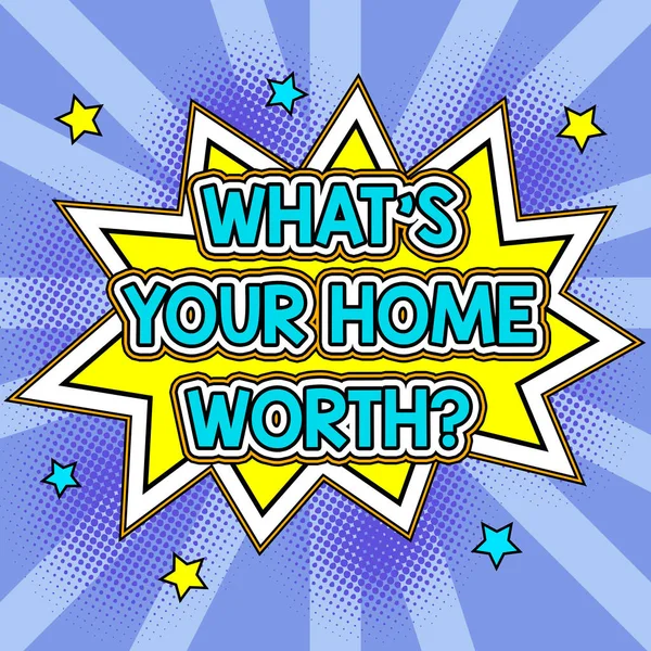 Εννοιολογική Λεζάντα Whats Your Home Worth Word Value House Κόστος — Φωτογραφία Αρχείου