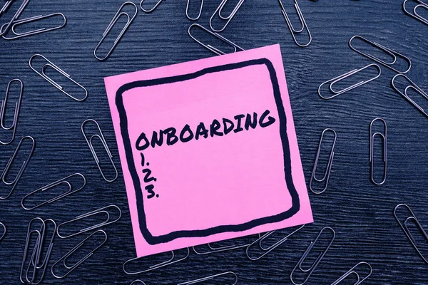 Inspiration Showing Sign Onboarding Business Showcase Action Process Integrating New — Stock Photo, Image