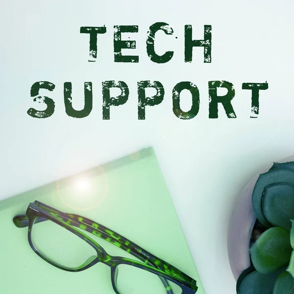Text Sign Showing Tech Support Internet Concept Assisting Individuals Who — Photo