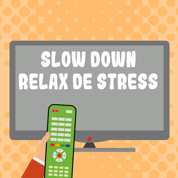 Conceptual Caption Slow Relax Stress Business Idea Have Break Reduce — Foto de Stock
