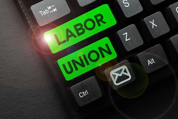 Text showing inspiration Labor Union, Business overview rules relating to rights and responsibilities of workers