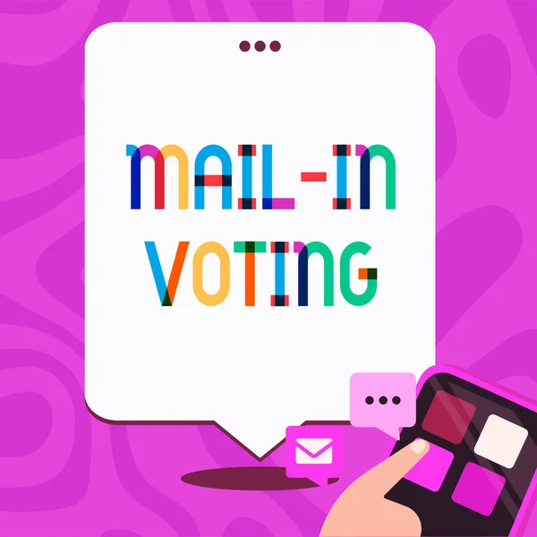 Hand Writing Sign Mail Voting Conceptual Photo Voting Election Ballot — Stock Fotó