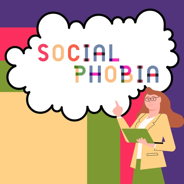 Conceptual Display Social Phobia Business Overview Overwhelming Fear Social Situations — Foto de Stock