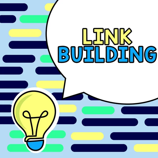 Conceptual caption Link Building, Business showcase SEO Term Exchange Links Acquire Hyperlinks Indexed