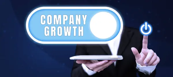 Text Sign Showing Company Growth Internet Concept Long Term Stage — Stock Photo, Image