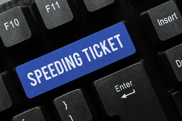 Handwriting text Speeding Ticket, Word for psychological test for the maximum speed of performing a task