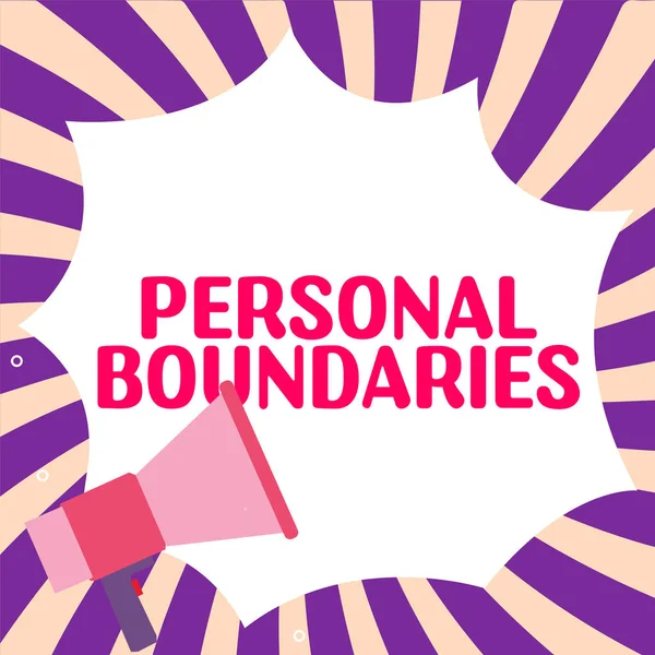 Sign Displaying Personal Boundaries Business Overview Something Indicates Limit Extent — Stockfoto