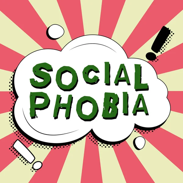 Znak Pokazujący Fobię Społeczną Pojęcie Zdjęcie Przytłaczające Strach Przed Sytuacjami — Zdjęcie stockowe