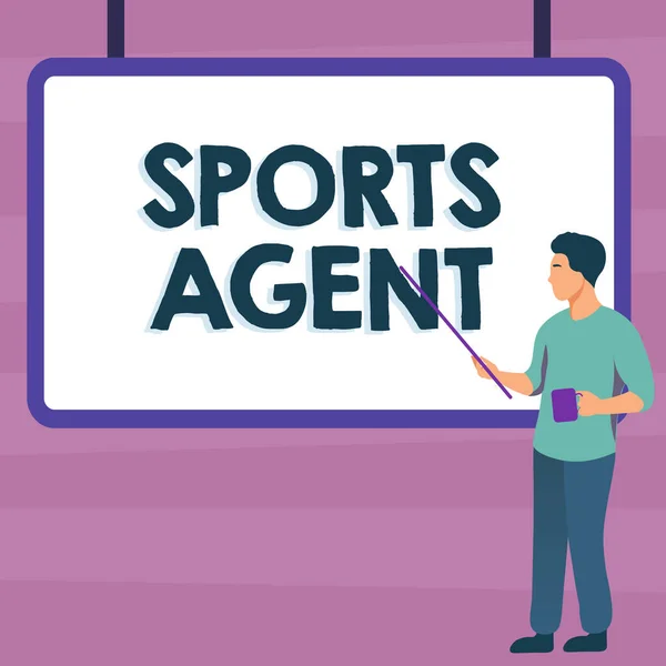 Text showing inspiration Sports Agent, Business idea person manages recruitment to hire best sport players for a team