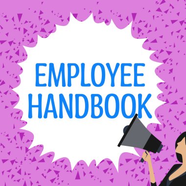 Conceptual display Employee Handbook, Business concept Document that contains an operating procedures of company