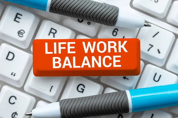 Conceptual caption Life Work Balance, Business concept stability person needs between his job and personal time