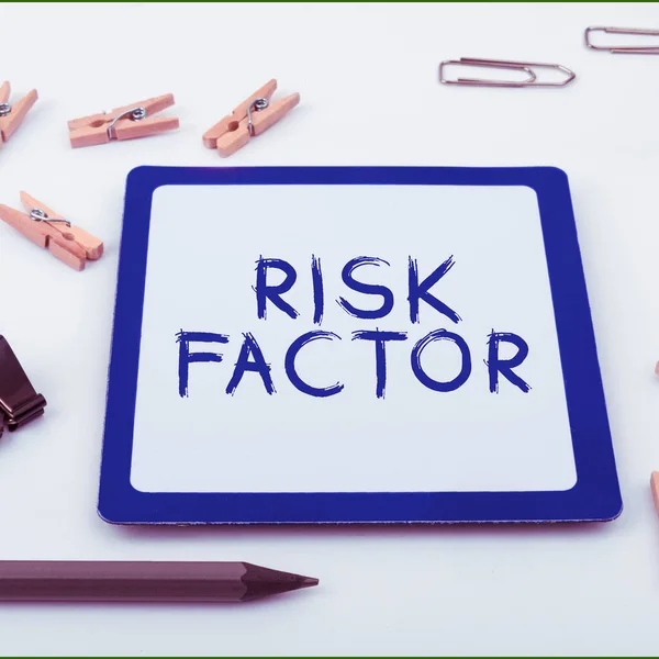 Sign Displaying Risk Factor Business Concept Something Rises Chance Person — Foto de Stock