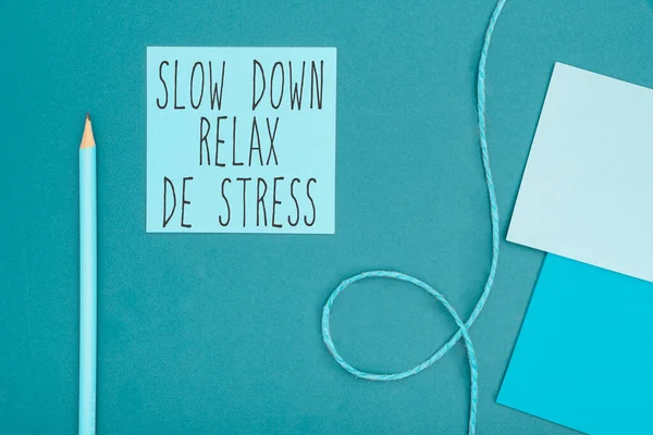 Yavaşla Rahatla Görüşmesine Odaklan Stres Seviyelerini Düşür — Stok fotoğraf