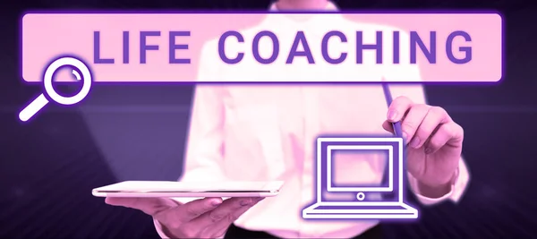 Conceptual Display Life Coaching Business Concept Improve Lives Challenges Encourages — Foto Stock