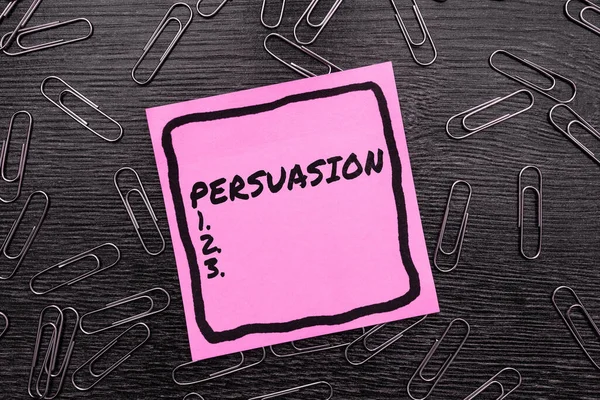 Text Caption Presenting Persuasion Word Written Action Fact Persuading Someone — Stock Photo, Image