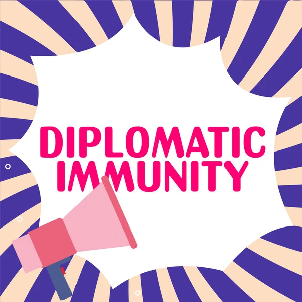 Handschrift Diplomatieke Immuniteit Business Idee Wet Die Buitenlandse Diplomaten Bijzondere — Stockfoto