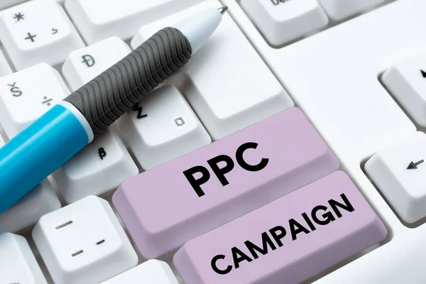 Handwriting text Ppc Campaign, Business overview use PPC in order to promote their products and services