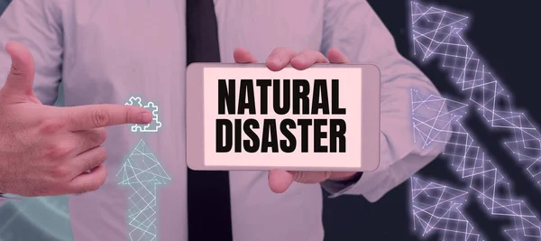 Skriva Visa Text Naturkatastrof Affärsidé Som Inträffar Naturen Och Naturliga — Stockfoto