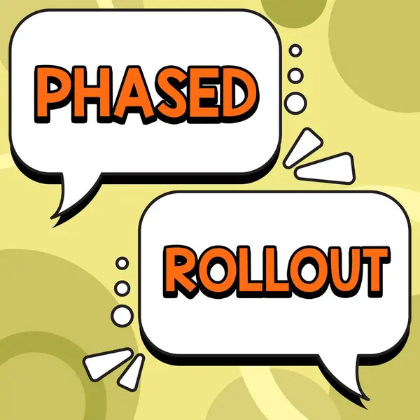 Text Showing Inspiration Phased Rollout Business Concept Practice Prescription Drug — Fotografia de Stock