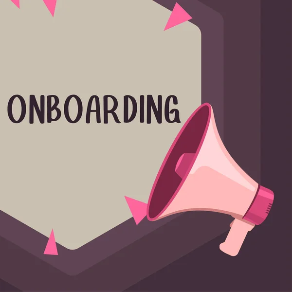 Conceptual Display Onboarding Business Overview Action Process Integrating New Employee — Foto Stock