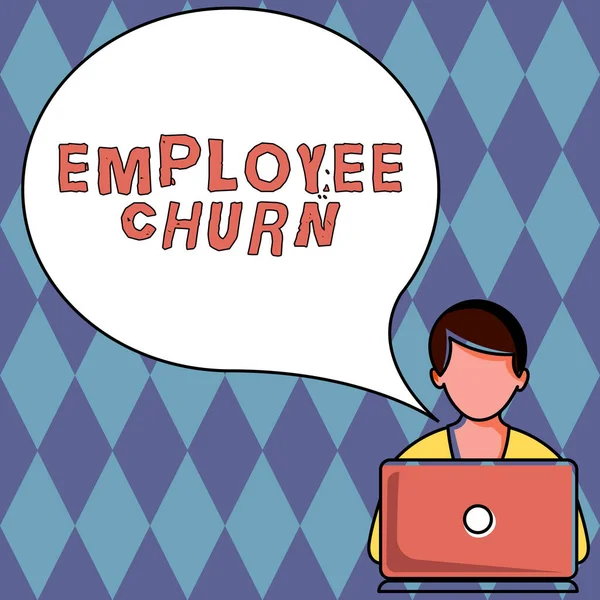 Text Caption Presenting Employee Churn Business Concept Rate Change Existing — Photo