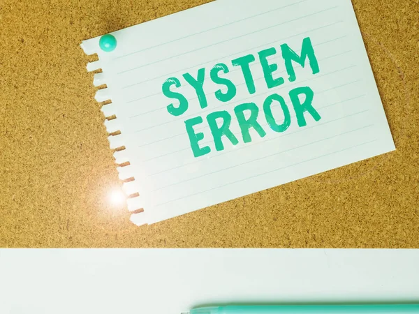 Sign displaying System Error, Conceptual photo Technological failure Software collapse crash Information loss