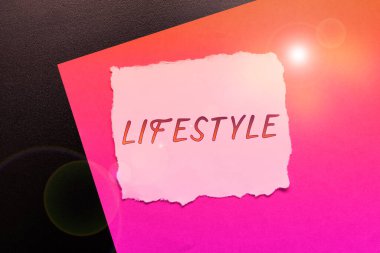 Conceptual display Lifestyle, Business overview the typical way of living of an individual, group, or culture