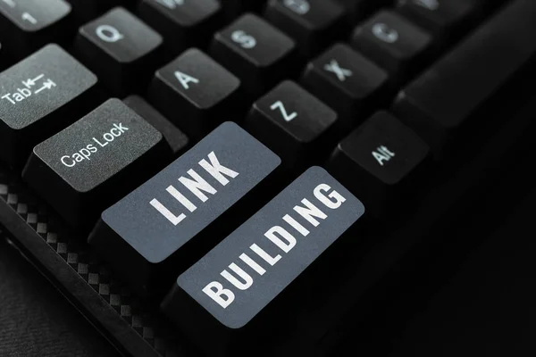 Text Rukopisu Link Building Word Written Seo Term Exchange Links — Stock fotografie