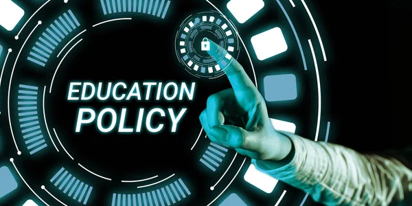 Szöveg Megjelenítése Oktatáspolitika Üzleti Bemutató Tanulmányi Terület Amely Tanítási Tanulási — Stock Fotó