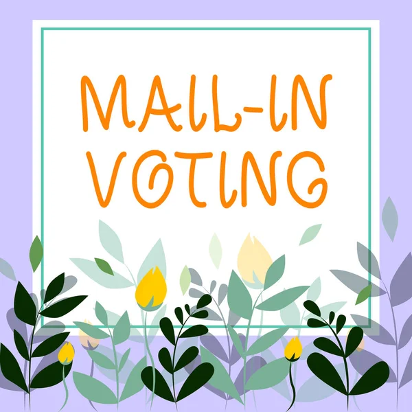 Text showing inspiration Mail In Voting, Business concept voting in an election where ballot papers are distributed to electors by post