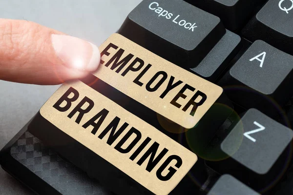 Hand Writing Sign Employer Branding Business Idea Process Promoting Company — Fotografia de Stock