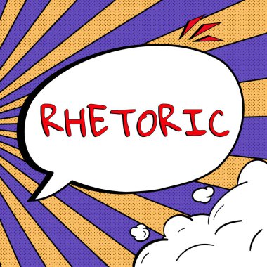 Metin söylemi, iş konsepti, yazma ya da konuşma konseptini iletişim ya da ikna aracı olarak gösterme